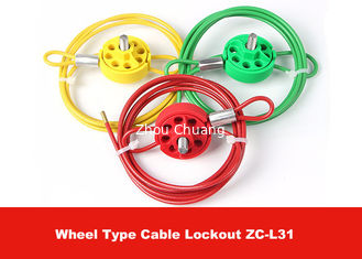 중국 119g 2m 아BS 산업을 위한 UV 저항 PVC 코팅을 가진 빨간 바퀴 유형 케이블 차단 협력 업체