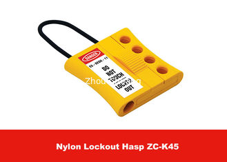 중국 노란 색깔 3mm 얇은 수갑 직경 빛난 PVC 꼬리표를 가진 나일론 차단 걸쇠 협력 업체