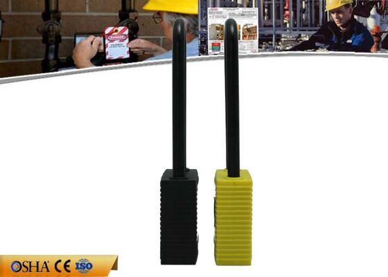 노랗고와 까만 색깔 영국 PVC 꼬리표 안전 차단은 76mm Sahckle 길이를 통제합니다 협력 업체